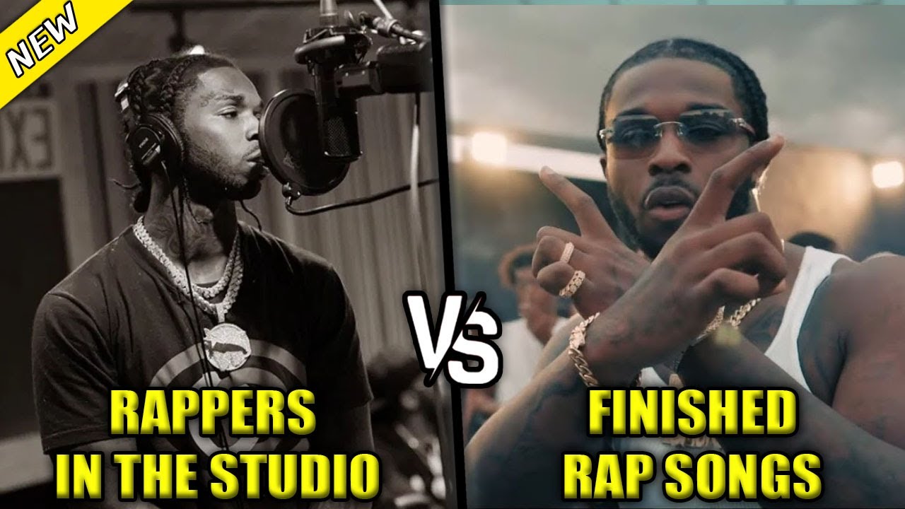 RAPPERS RECORDING IN THE STUDIO VS THE FINISHED RAP SONG